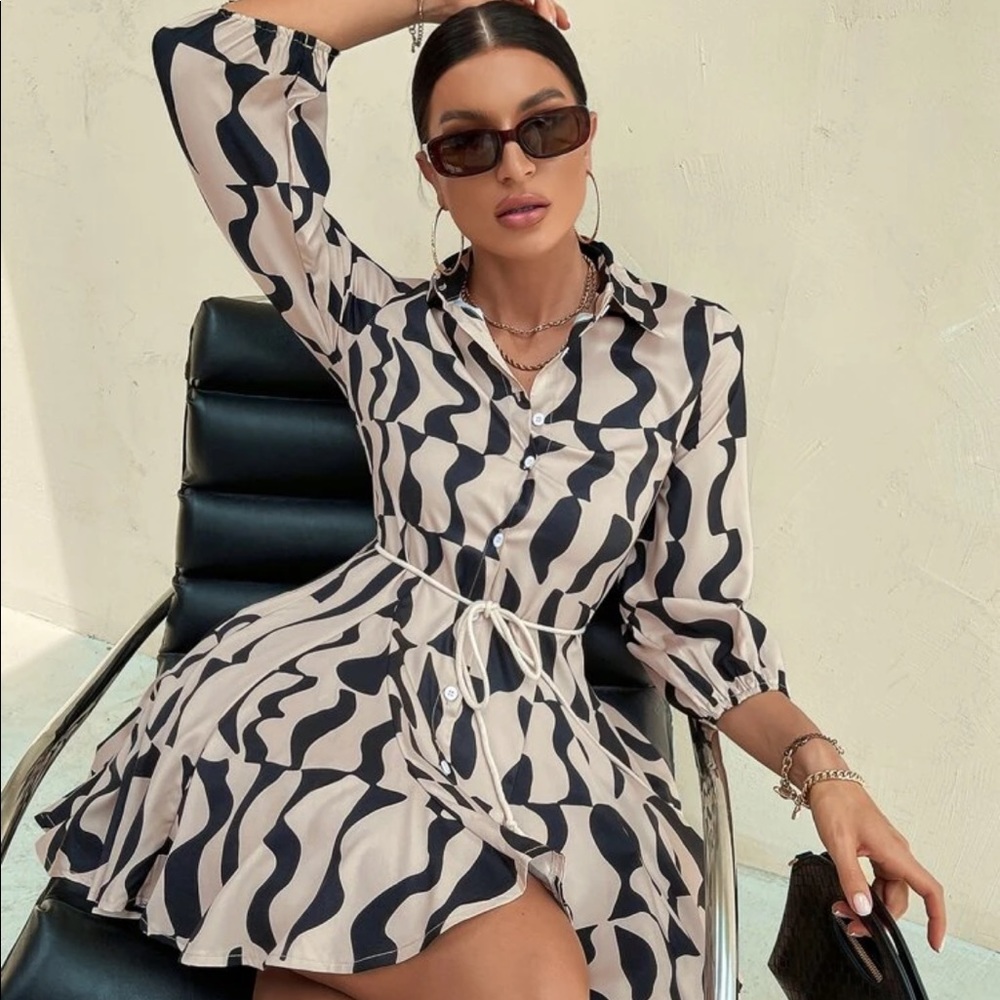 Buttoned shirt dress